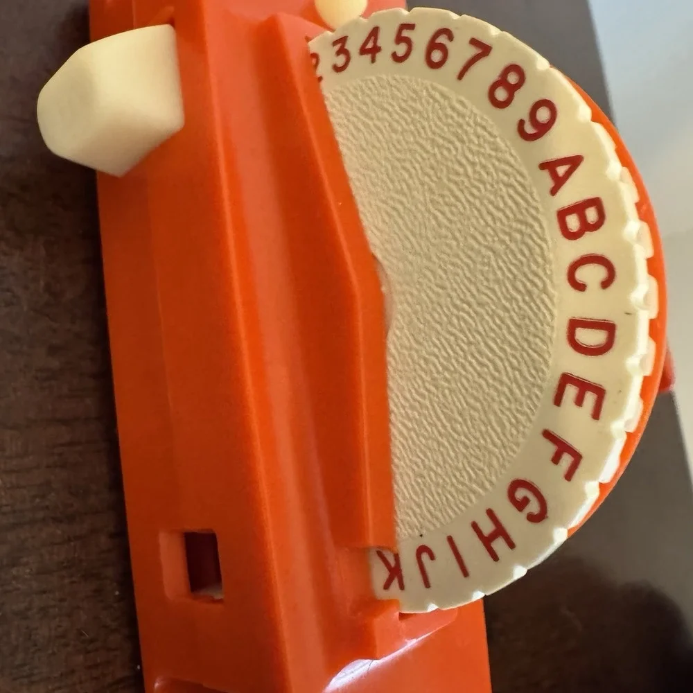 RARE TAPE ROLLS Vintage Dymo 1800 Handheld Label Maker Tapewriter Orange Plastic